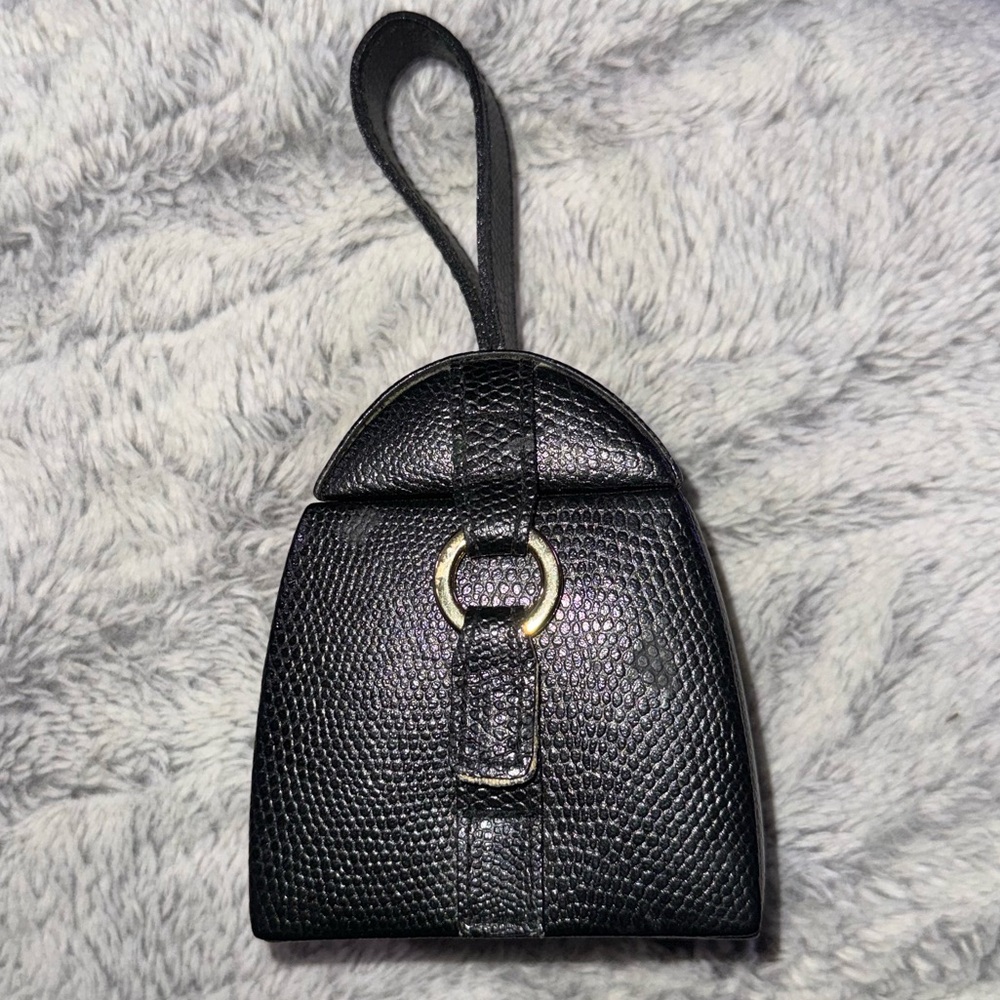 Black Pebbled Leather Travel Jewelry Box